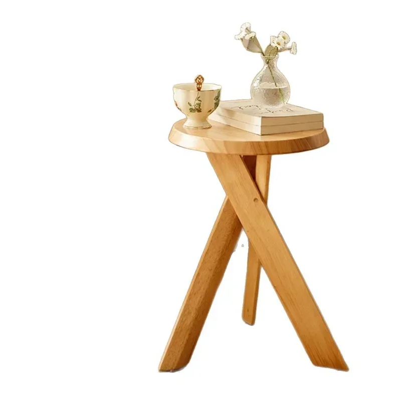 Medieval small coffee table, living room wabi-sabi wind, balcony bay window dining table stool, black round bedside cabinet