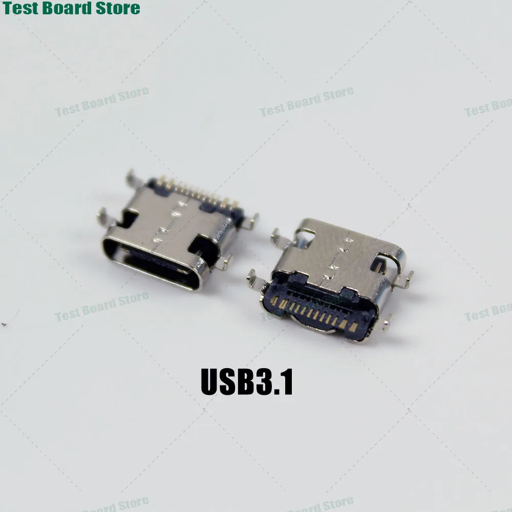 

10Pcs micro USB SMD 16P Type-C female USB3.1 connector, mobile phone PCB charging head data transmission interface end