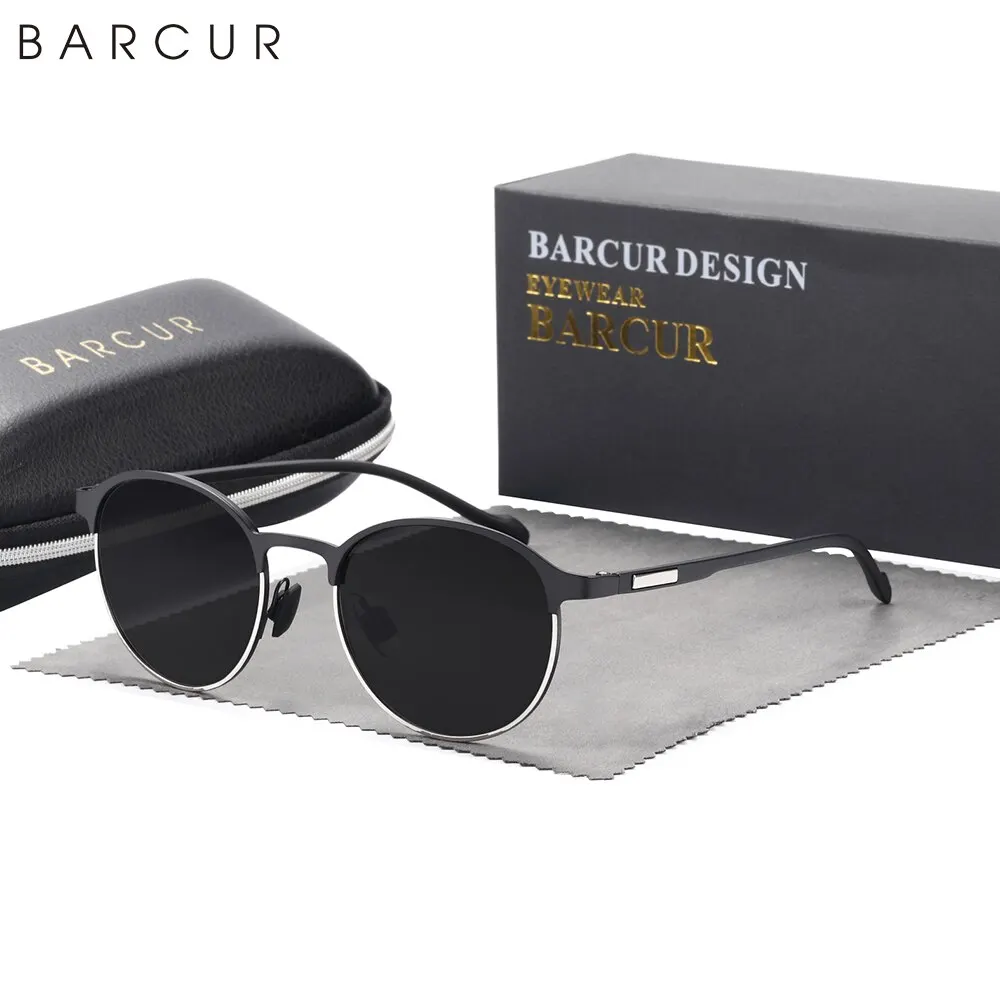 BARCUR TR90 Temples Sunglasses Women Polarized Fashion Sun Glasses Driving Round Ladies Sunglass