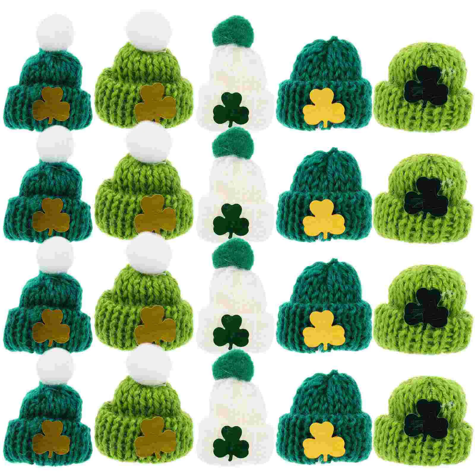 

25 Pcs Mini Knit Hat Ornaments St Patrick' Day Party Supplies Hats Saint Patrick's Decoration DIY Knitting Knitted Craft