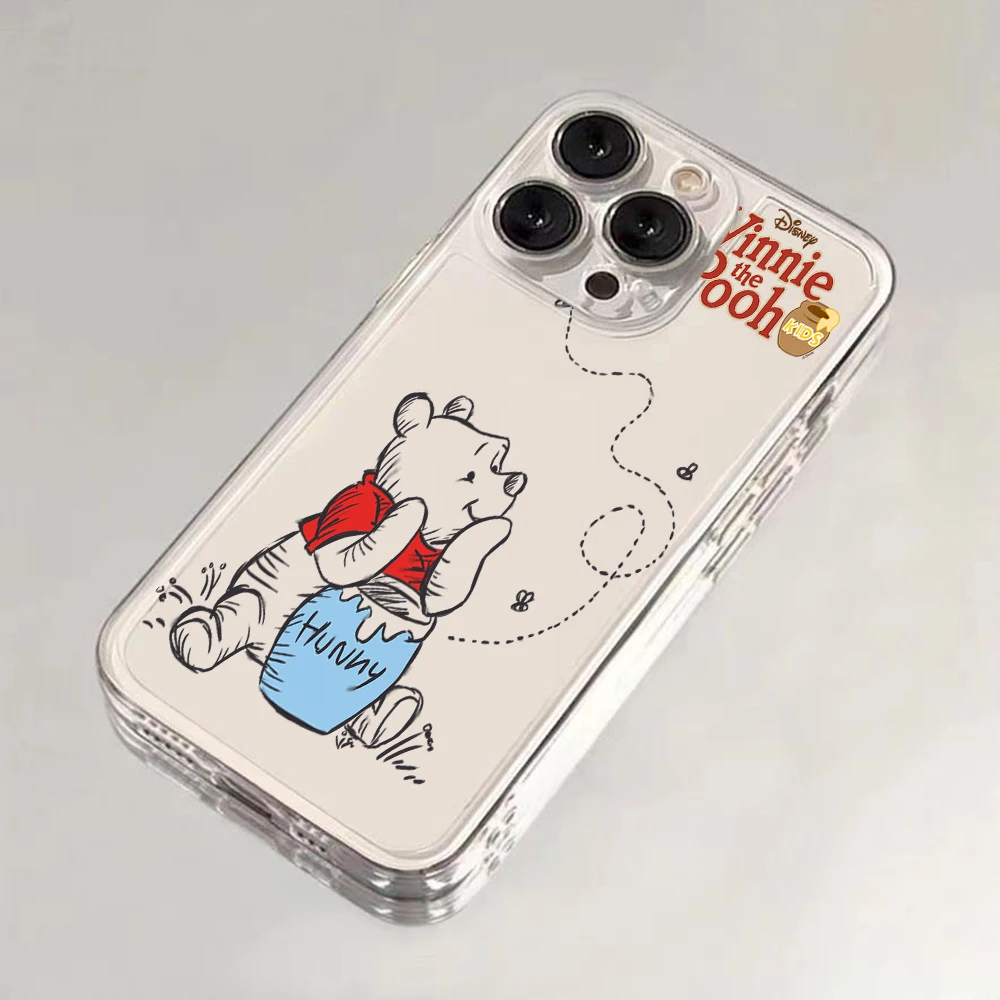 Cartoon Winnie the Poohs Phone Case For Samsung S24 S23 S22 S21 S20 S10 FE Note20 Note10 Plus Ultra Lite 5G Clear Soft TPU Cover