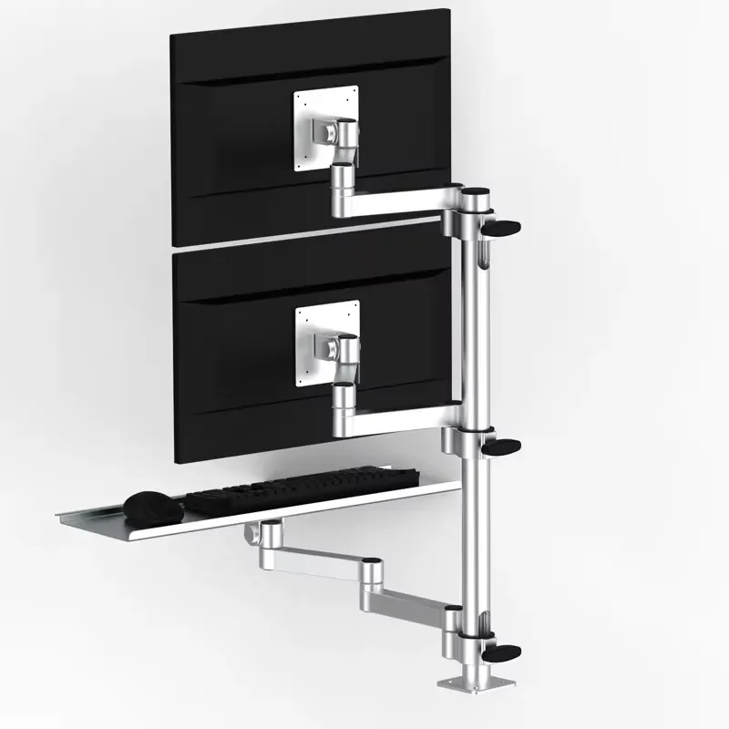 Dual Screen Stand Integrated Keyboard Tray Industrial Arm Mechanical Display Stand Machine Stock 90 Degree Tilt Angle