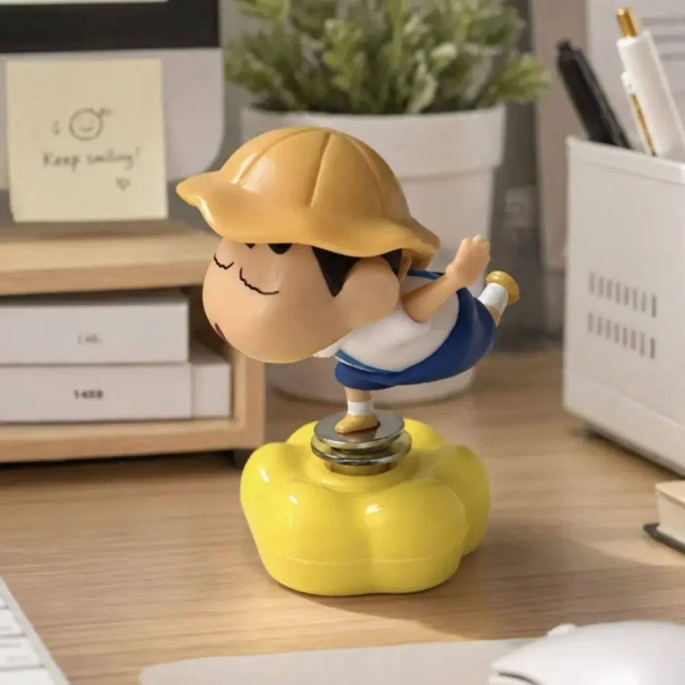 Cute Rotate Crayon Shin-Chan Car Dashboard Ornaments Auto Interior Console Decor Figurines Desktop Decoration Mini Model