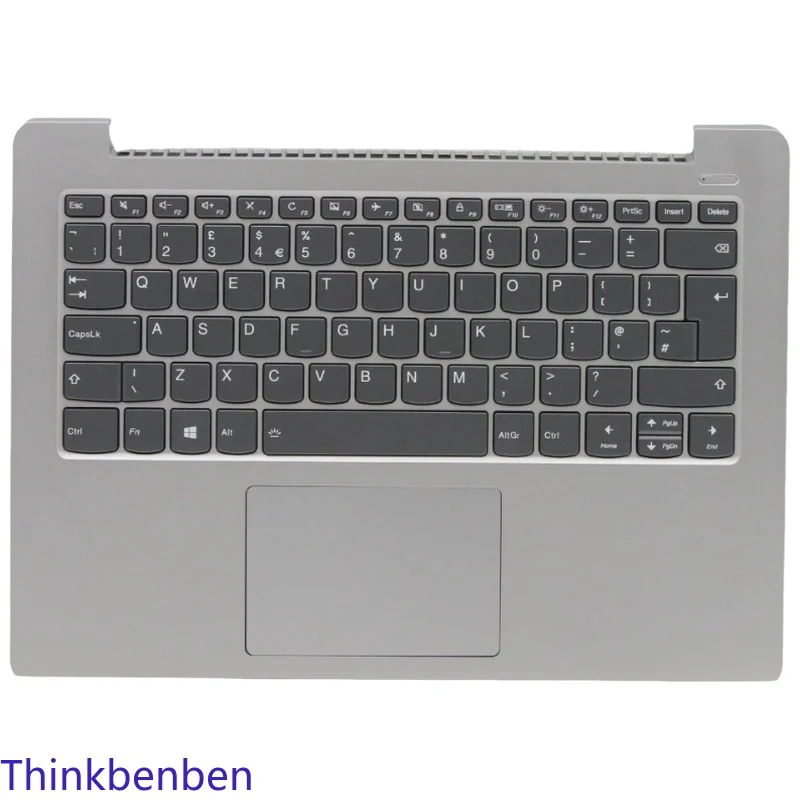 UK English Platinum Grey Keyboard Upper Case Palmrest Shell Cover For Lenovo Ideapad 330S 14 14IKB 14AST 5CB0R07534