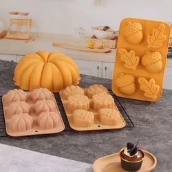 Harvest Halloween Pumpkin Mousse Cake Silicone Mold DIY Pinecone Chocolate Candy Pudding Baking Tool Tree Leaf Candle Soap Mould