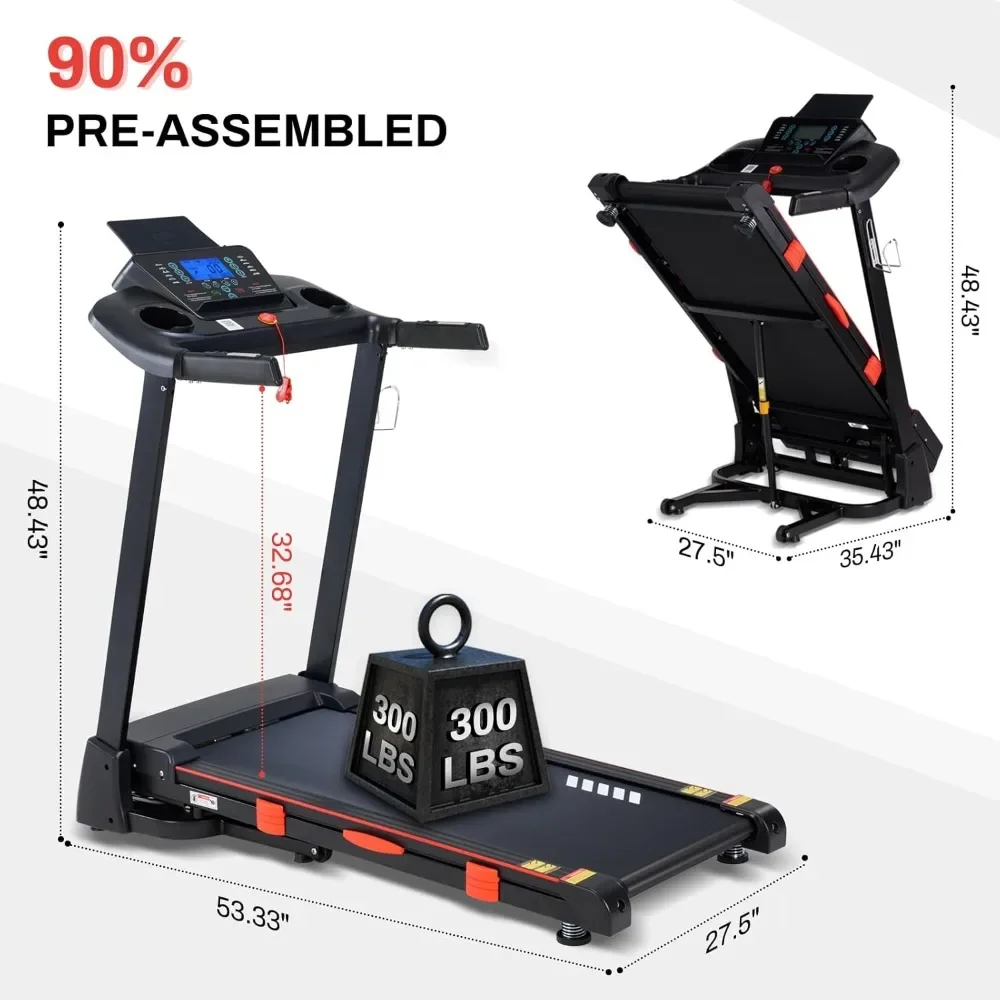 Treadmill, 0.5-10 MPH Speed, Foldable Treadmills with APP,Speaker,18