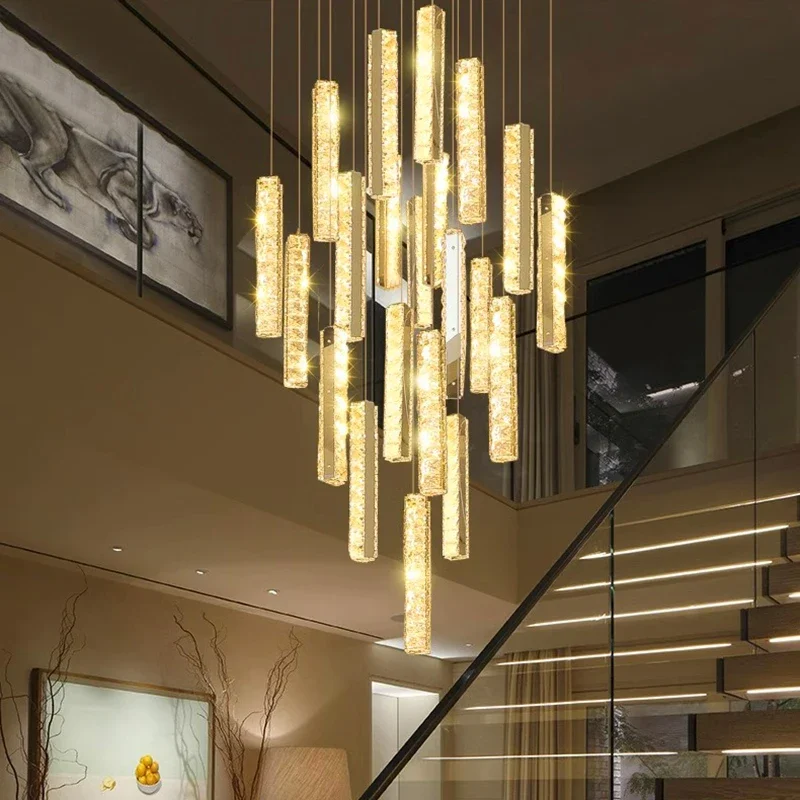 

Modern home decor Dining Room led Crystal chandeliers Interior lighting Stair chandelier Hanging light in living room