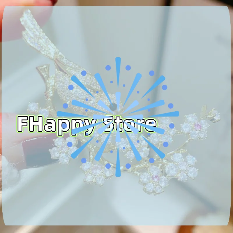 [MA]Cute Magpie Flower Brooches Pins Luxury Micro-inlaid Zircon Delicate Corsage Jewelry Fashion For Women Clothing Accessories