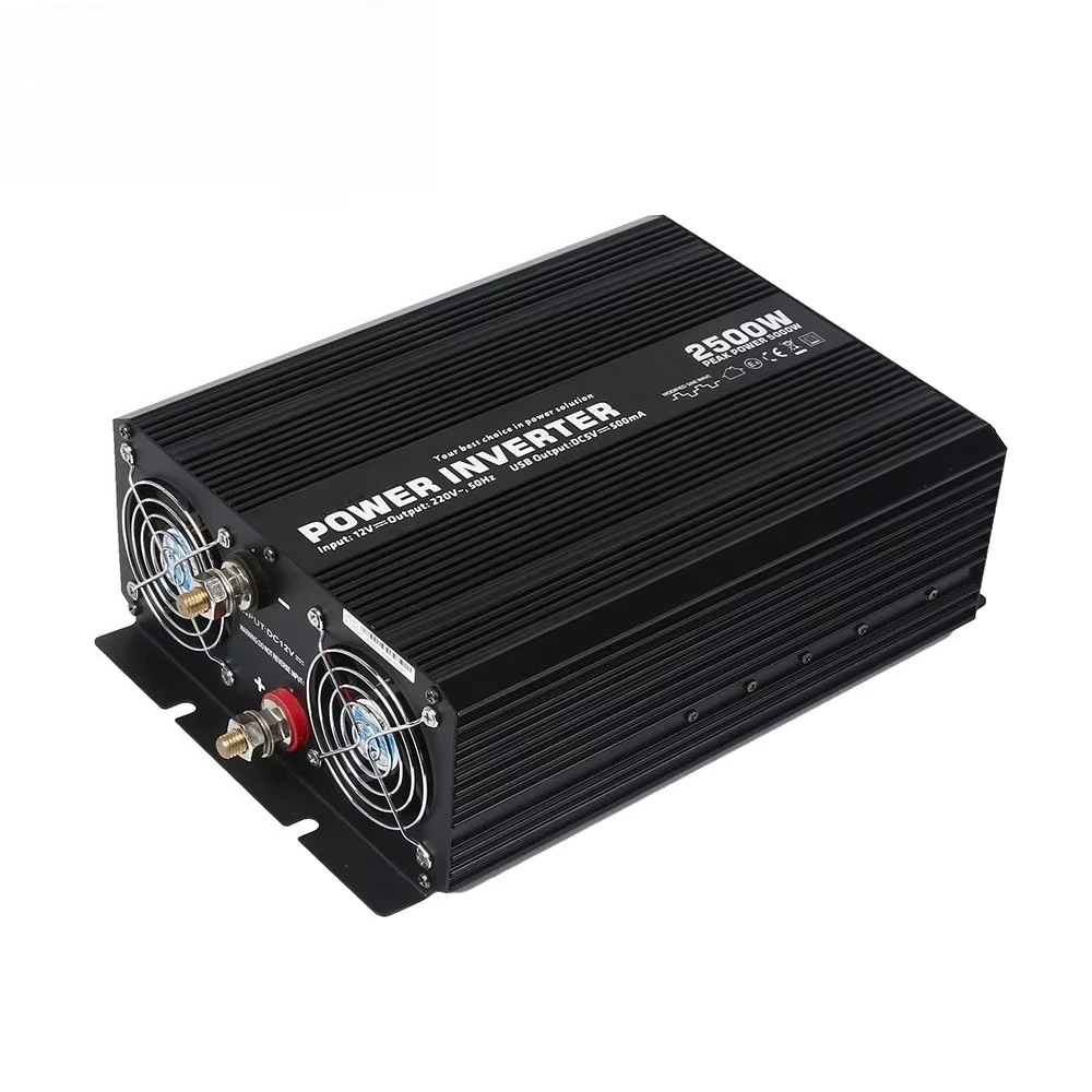 2.5KW Solar Modified Sine Wave Inverter, DC 12V to AC 220V Single Output, Switchable 50/60Hz Power Converter