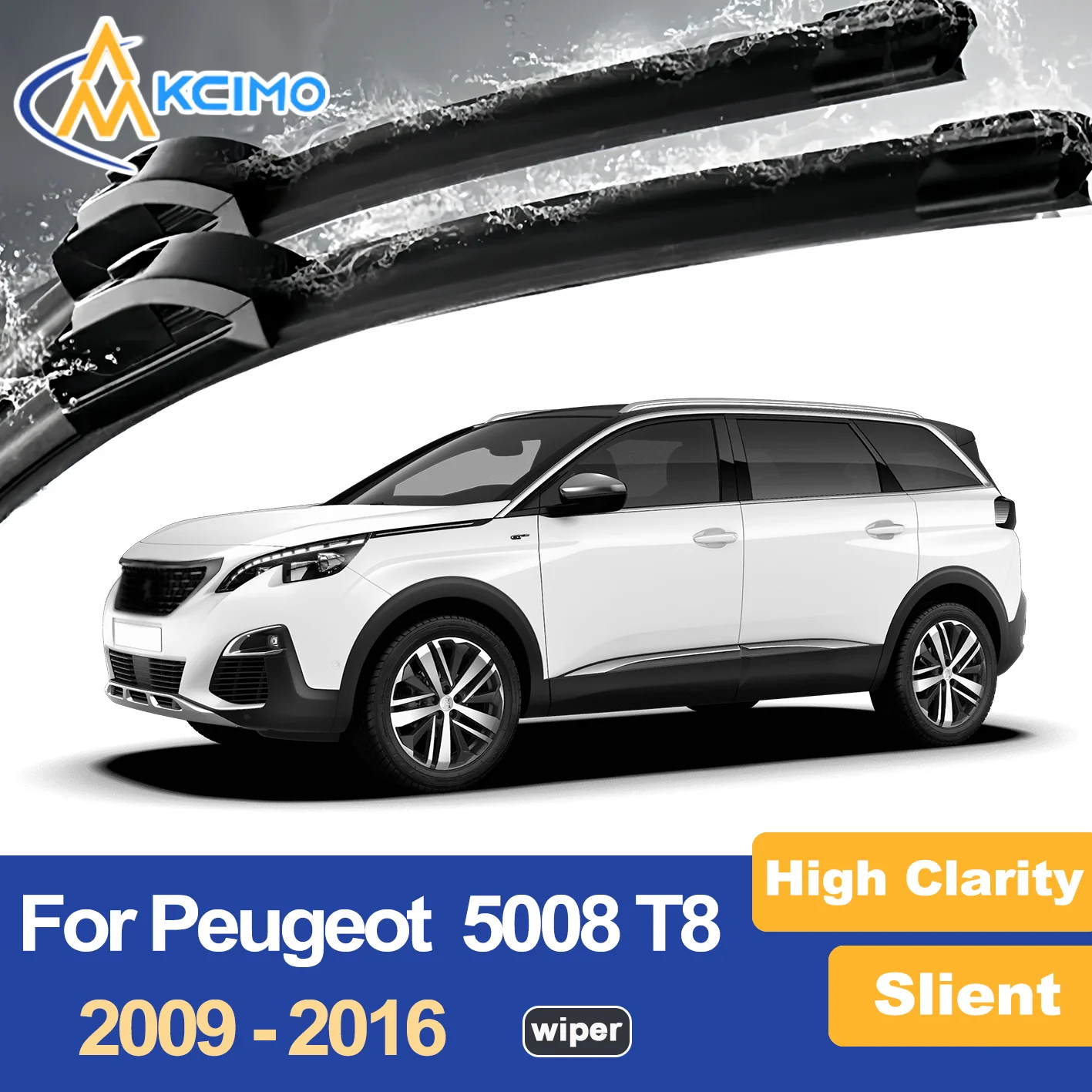 

Premium Wiper Blades for 2009–2016 Peugeot 5008 T8 Streak Free Durable Ideal for Clear Visibility