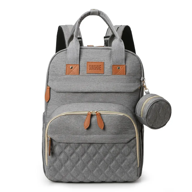 

RUVALINO Diaper Bag Backpack, Multifunction Travel Pack Maternity Baby Changing Bags, Large Capacity, Waterproof, Gray BabbleRoo