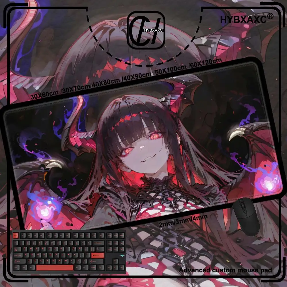 Cute anime girl Mouse Pad angel devil wings Desk Mat Extended Gaming Keyboard Mats Large 90x40cm XXL Gamer Mousepad