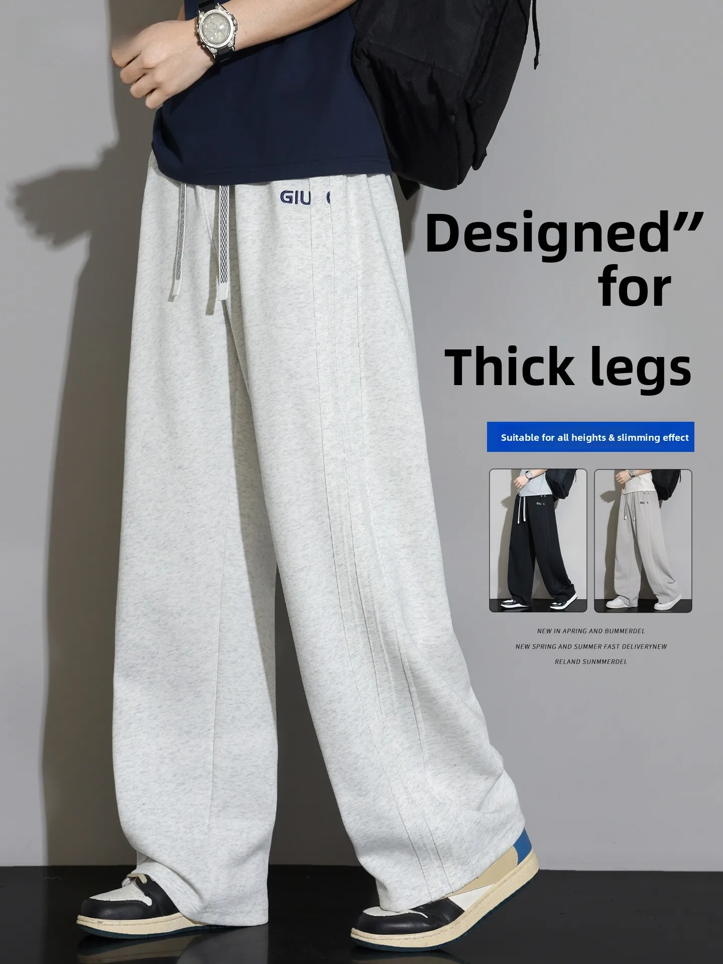 

Loose Straight Leg American Sle Casual Pants for Men Spring Autumn plus Size Youth Wide Leg Comfortable Trousers