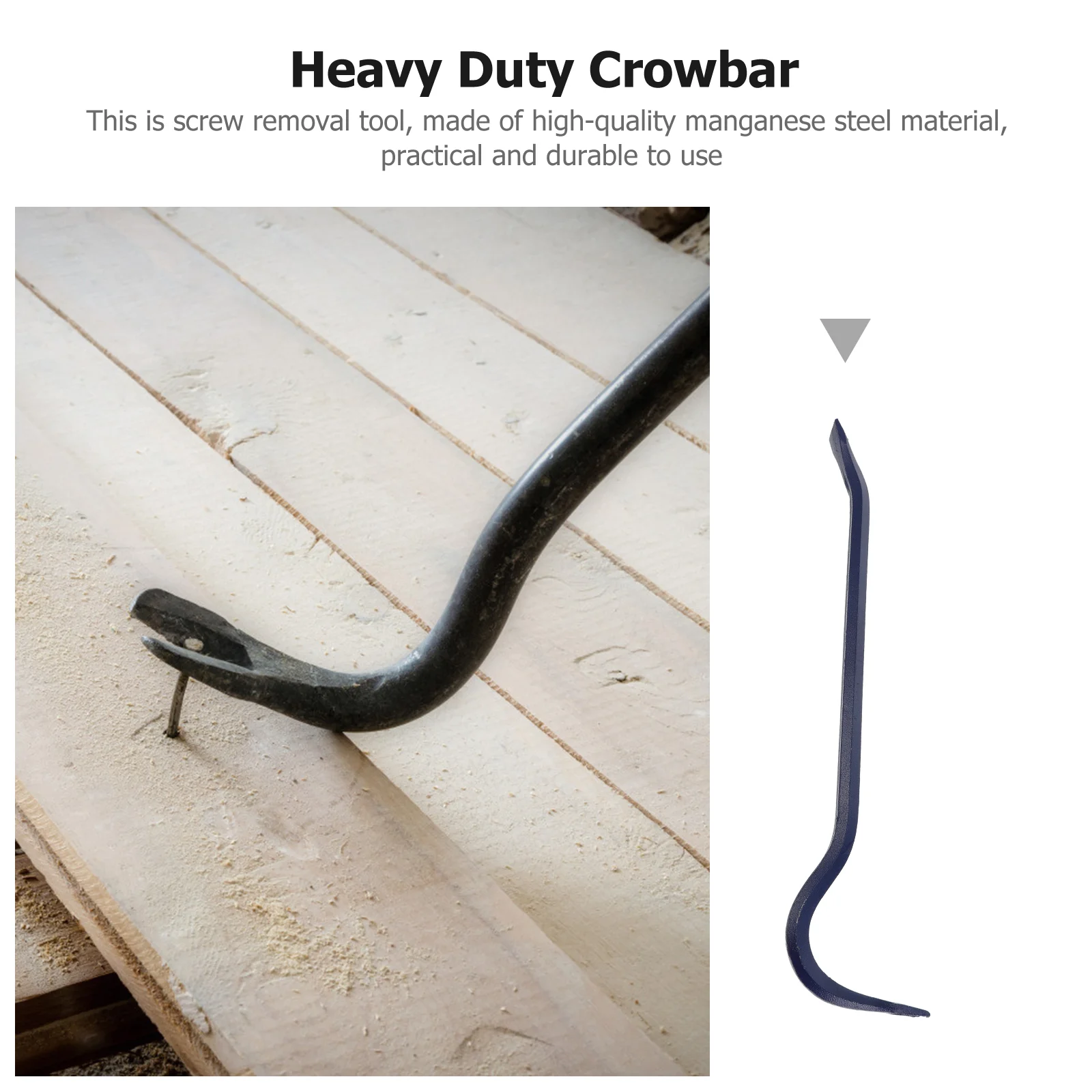 Crowbar Nail Removal Tool Heavy Duty Wrecking Screw Lifting Croissant Puller Manganese Steel