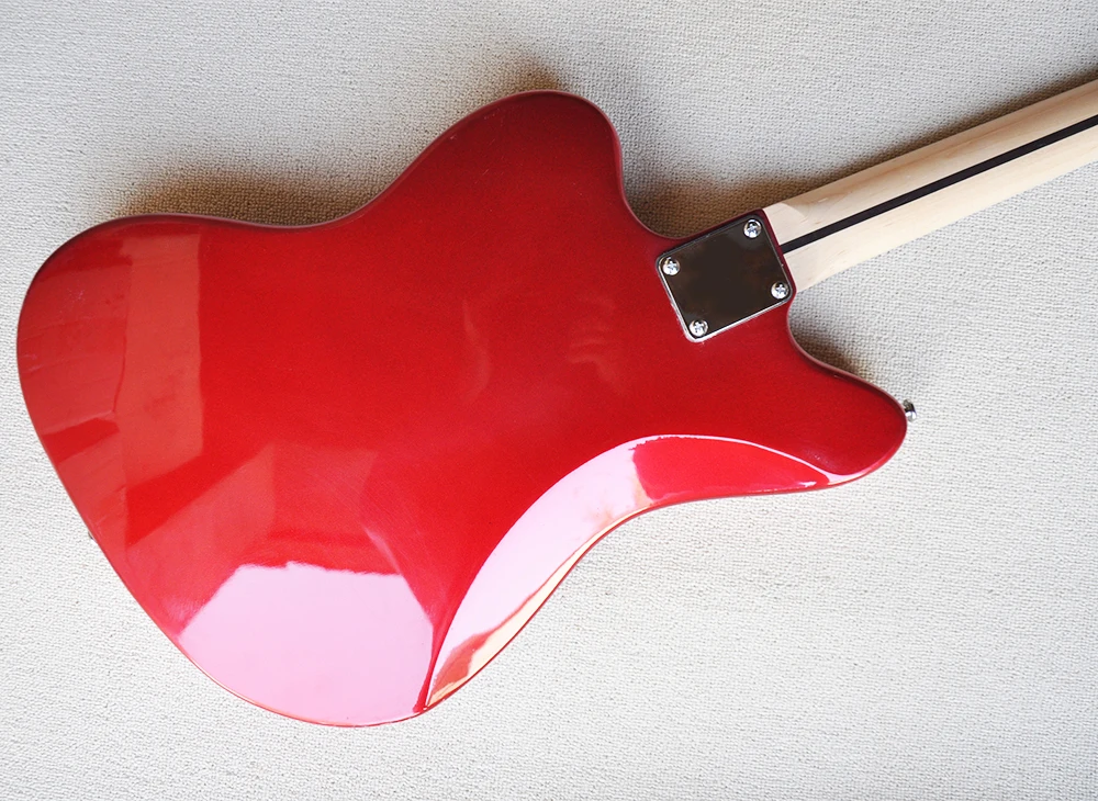 Metal Red 6 Strings Electric Guitar with Rosewood Fretboard,Red Pearl Pickguard,Customizable