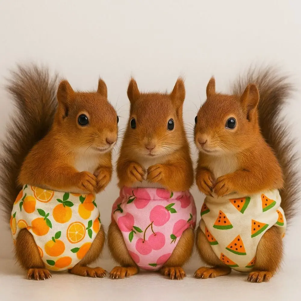 Absorbent Squirrel Diapers Adjustable Leak-proof Squirrel Underwear Reusable Urine-Wet Pet Training Pants for Hamsters Small Pet