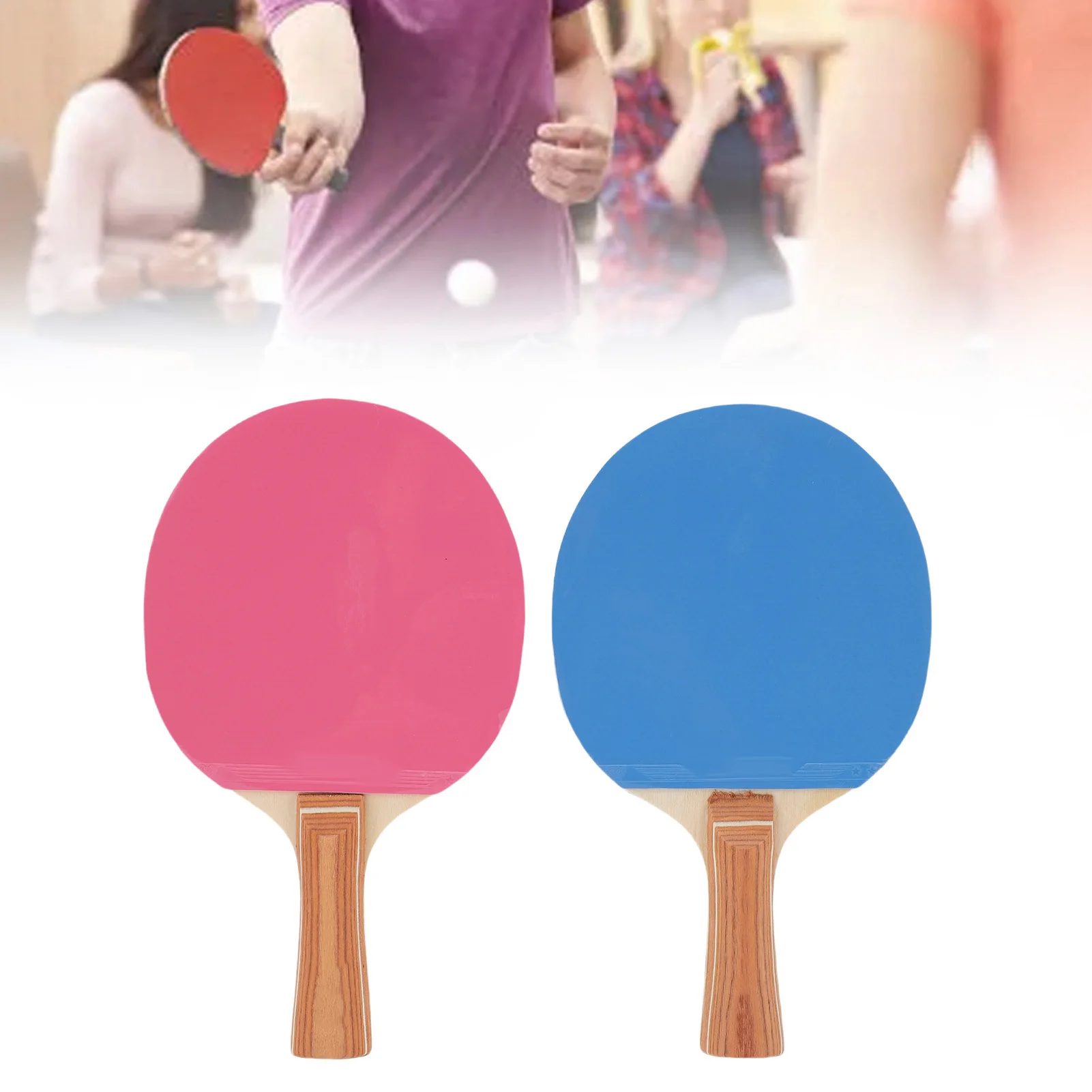 

Набор для настольного тенниса: мощные, долговечные ракетки из 7-слойного дерева (розовые и синие) с чехлом для хранения, для использования в помещении