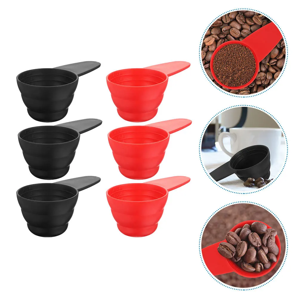 

6 Pcs Plastic Measuring Spoons for Coffee Baking Kitchen Scoop Milk Powder Tool with Scales Tablespoon Scooper Kids Accessory