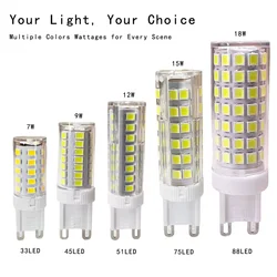 10Pcs G9 LED Lamp 7W 9W 12W 15W 18W AC110V 220V LED Bulb SMD 2835 LED G9 Light Replace 30/40W Halogen Lamp Light For Home Useful