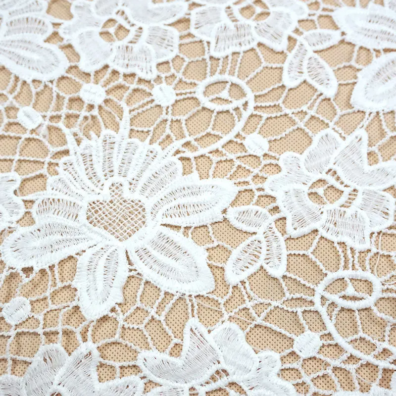 African Guipure Cord Lace Fabric High Quality Nigerian Water Soluble Lace Fabric for Party Dress Wedding Dress By The Yard