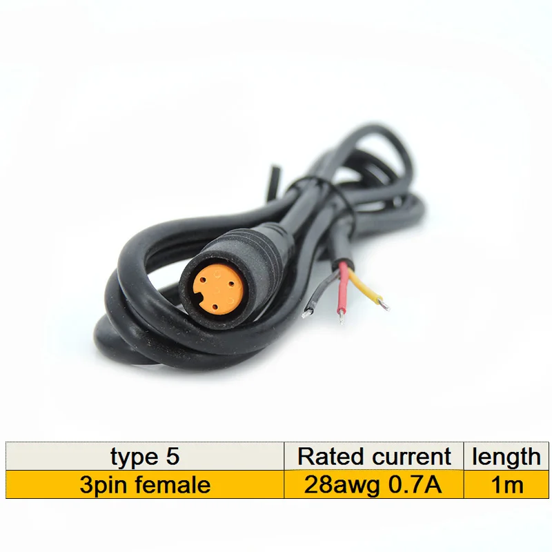 M8 Wasserdichter 3-Pin Elektrofahrrad-Verbindungsstecker Männlich Weiblich 3-Pin-Stecker Ebike Roller Bremskabel 24AWG 28AWG M20