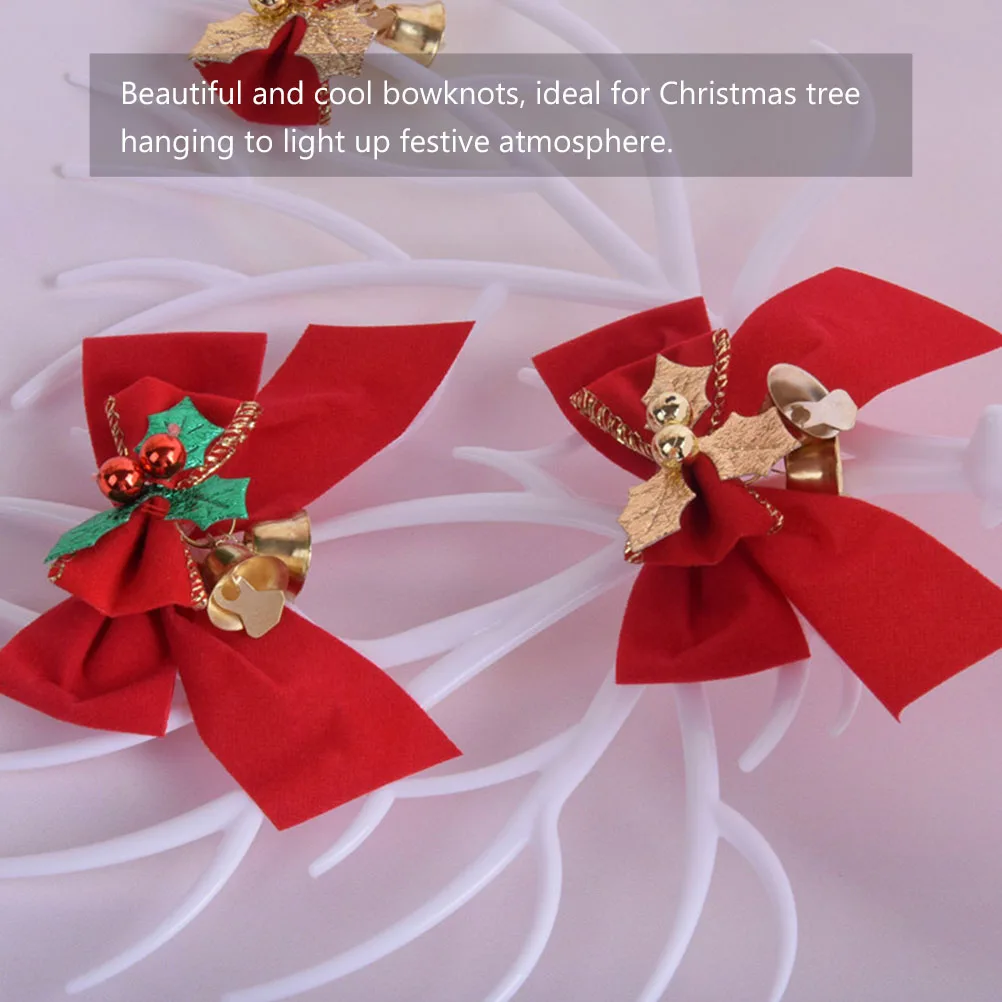 

20 PCS Christmas Bow Ornaments Tree Hanging Decoration Bowknot Xmas Decorations