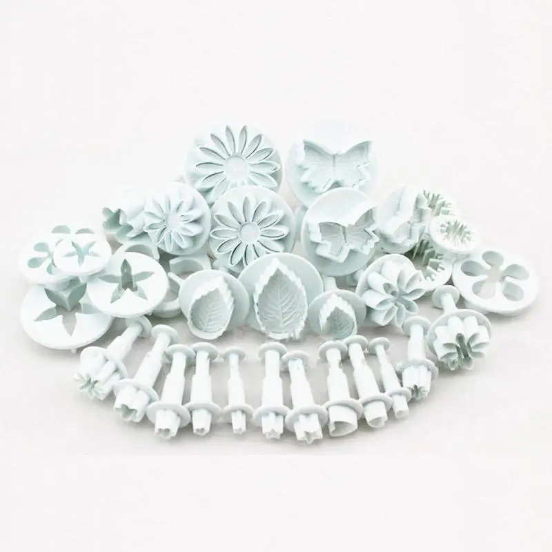 33PCS/ Set Plunger Cutters Fondant Cutter Cake Cookie Biscuit Mold DIY 3D Decorating Tools Baking Supplies Biscuit Mould