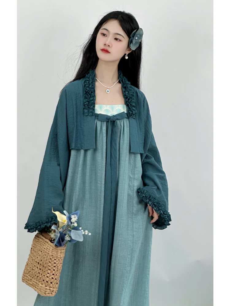 

New Arrival May Nng QingQiu HanSu TangZhi Summer Improved Chest Skirt National Sle Women's Polyester Fiber Clothing