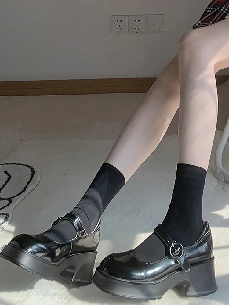 3 Pairs Lolita Style Women Pressure Socks Set Trendy Black White Solid Color Three Types Knee High Socks Ankle Socks Long Socks