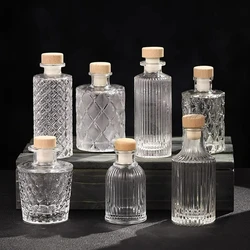 Cocktail Bitters Bottles Retro Creative Glass With Wooden Lid Sauce Bottle Kitchen Seasoning Tools Bar Bartending Accessories