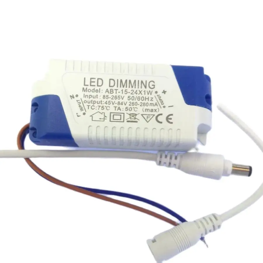 15-24x1W Dimmable Led Driver 15W 18W 20W 21W 24W 300mA Power Supply AC 110V 220V for LED Ceiling lights Bulb DC Plug