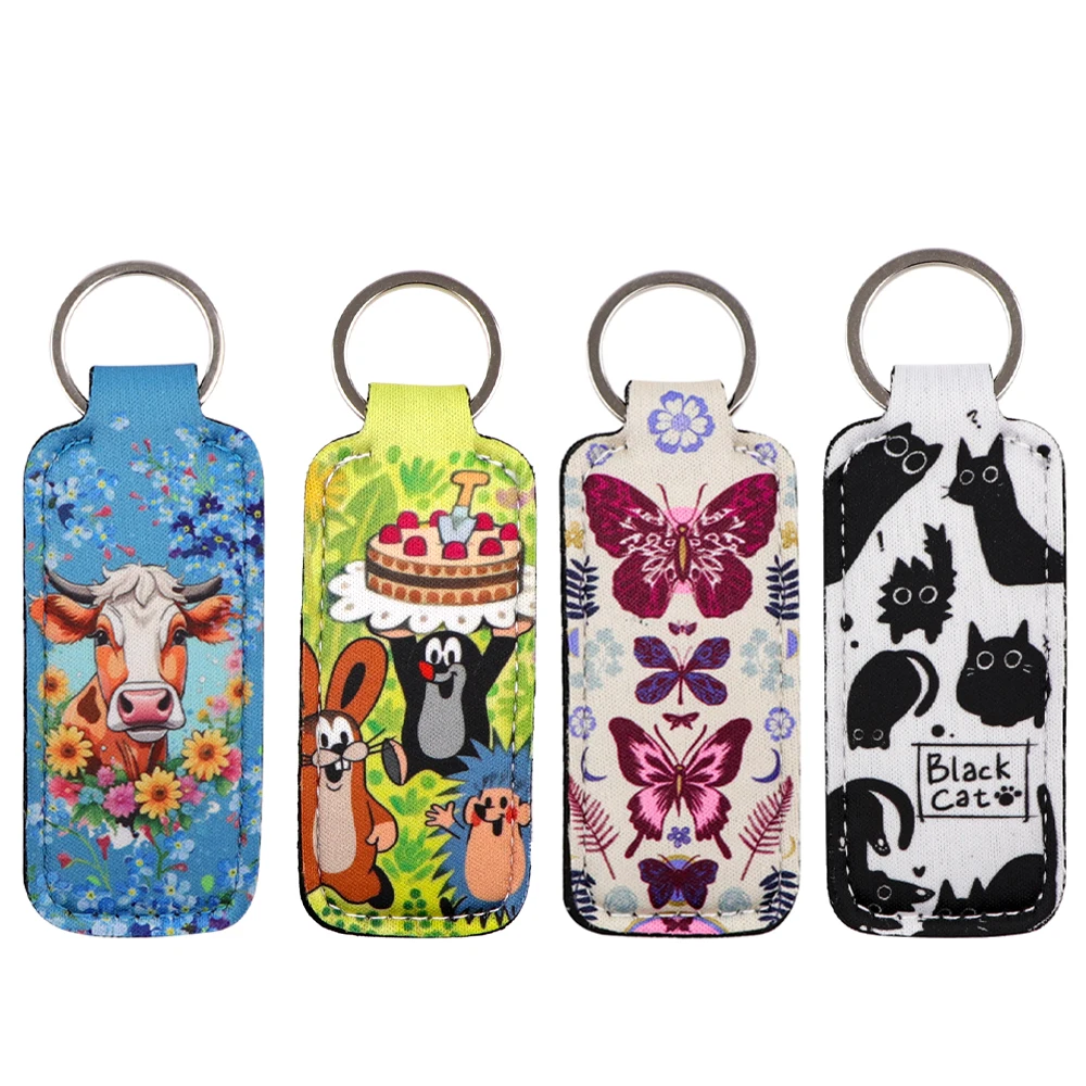 

Cute Mole Lipstick Holder Keychain Lip Balm Cover Lipstick Sleeve Butterfly Keyring Backpack Decors Gift for Women 1pc