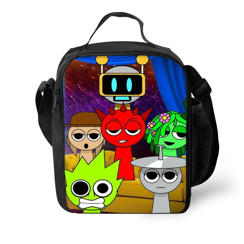 Sprunki 절연 점심 가방 열 가방 점심 컨테이너 누출 방지 토트 도시락 상자 소년 소녀를위한 식품 저장 가방 최고의 선물