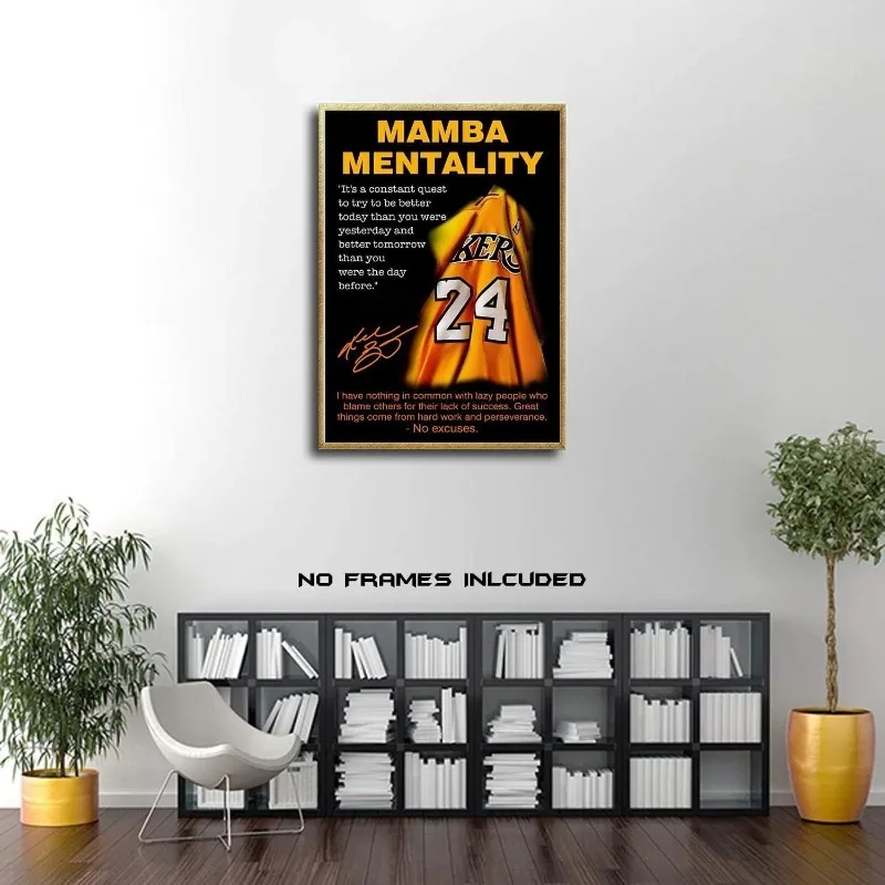 

KOB Black Mamba Inspirational Quotes Poster for Man Cave Boys Room Office Decor, A Gift for Dear Kb Basketball Fans