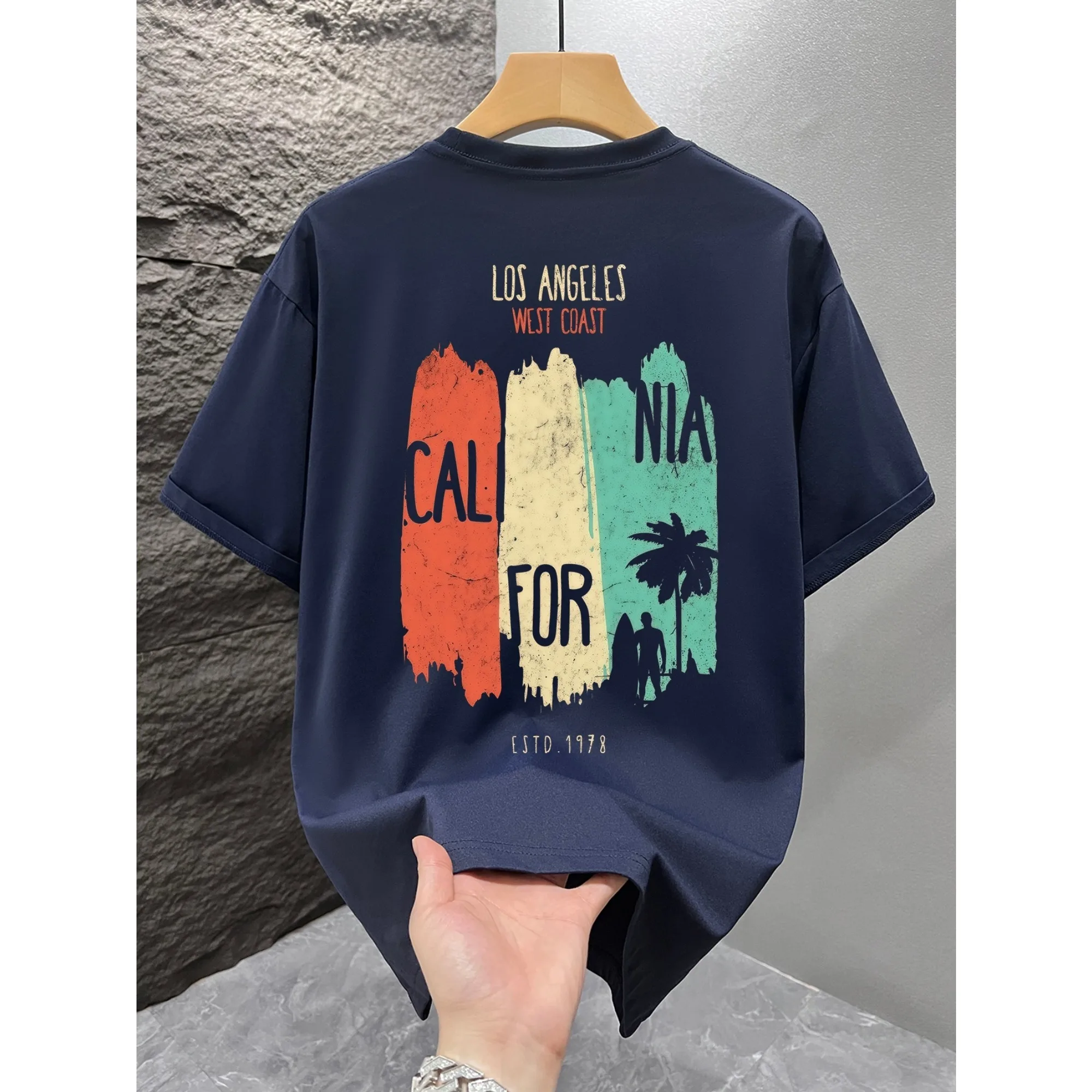 Los Angeles California Retro Sunset Palm Tree Graphic T-Shirt Men Women Casual Streetwear Short Sleeve Cotton West Coast Tops