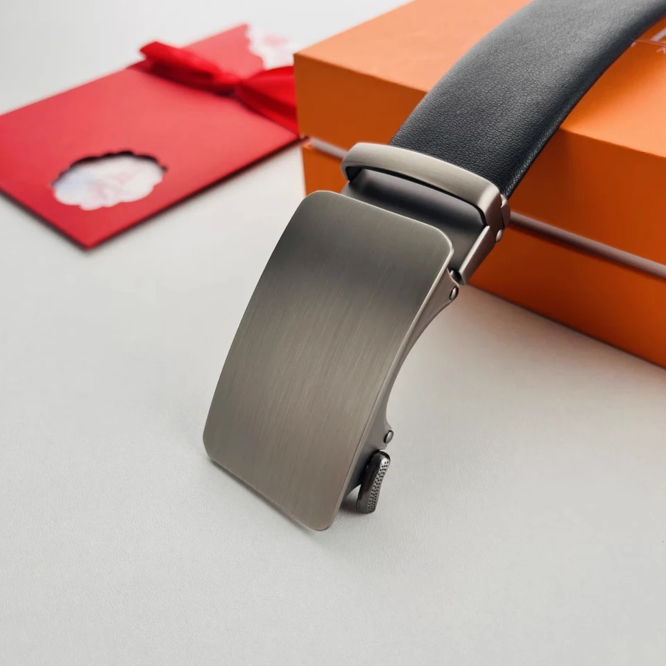 أزياء الرجال حزام جلد طبيعي التلقائي مشبك قابل للتعديل حزام السقاطة حزام البنطال الجينز حزام رسمي