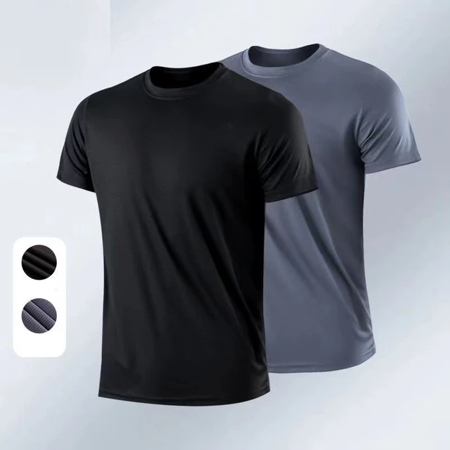 Szybkoschnąca koszulka sportowa z okrągłym dekoltem Gym Fitness Shirt Trainer Running T-shirt Men Oddychająca odzież sportowa Костюм Женский Летний