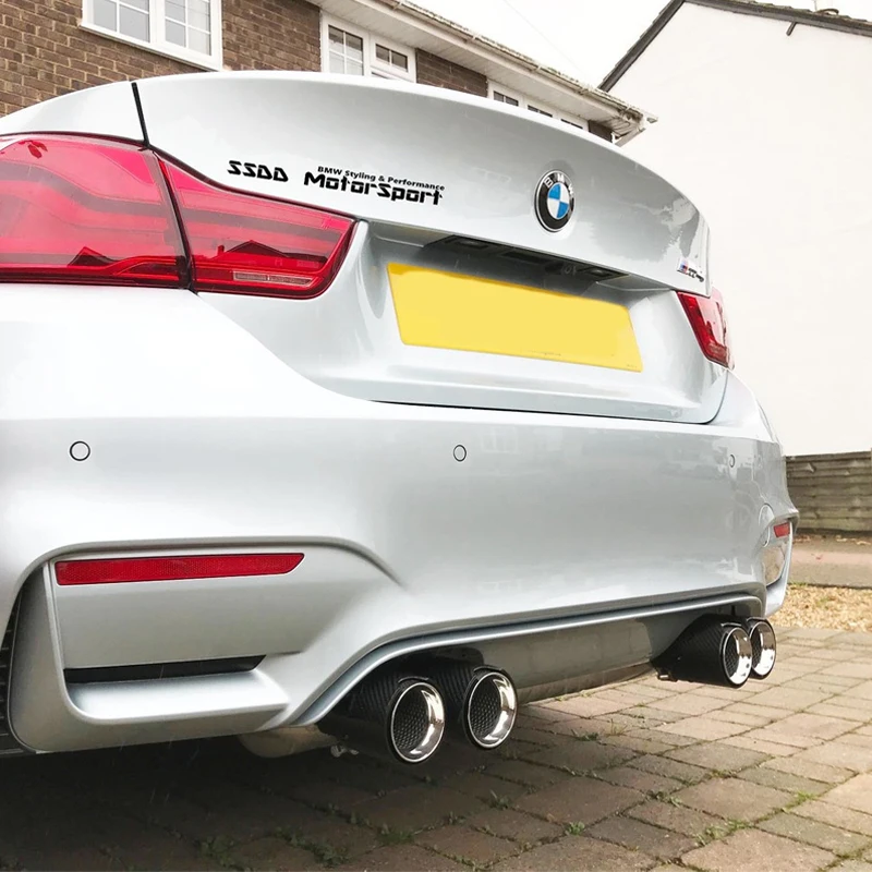 4 Pcs/lot Carbon Fiber Matte Car Exhaust Tip For BMW M2 F8 M3 F80 M4 F82 M5 F10 M6 F12 M Performance Muffler Tip 70mm Nozzle
