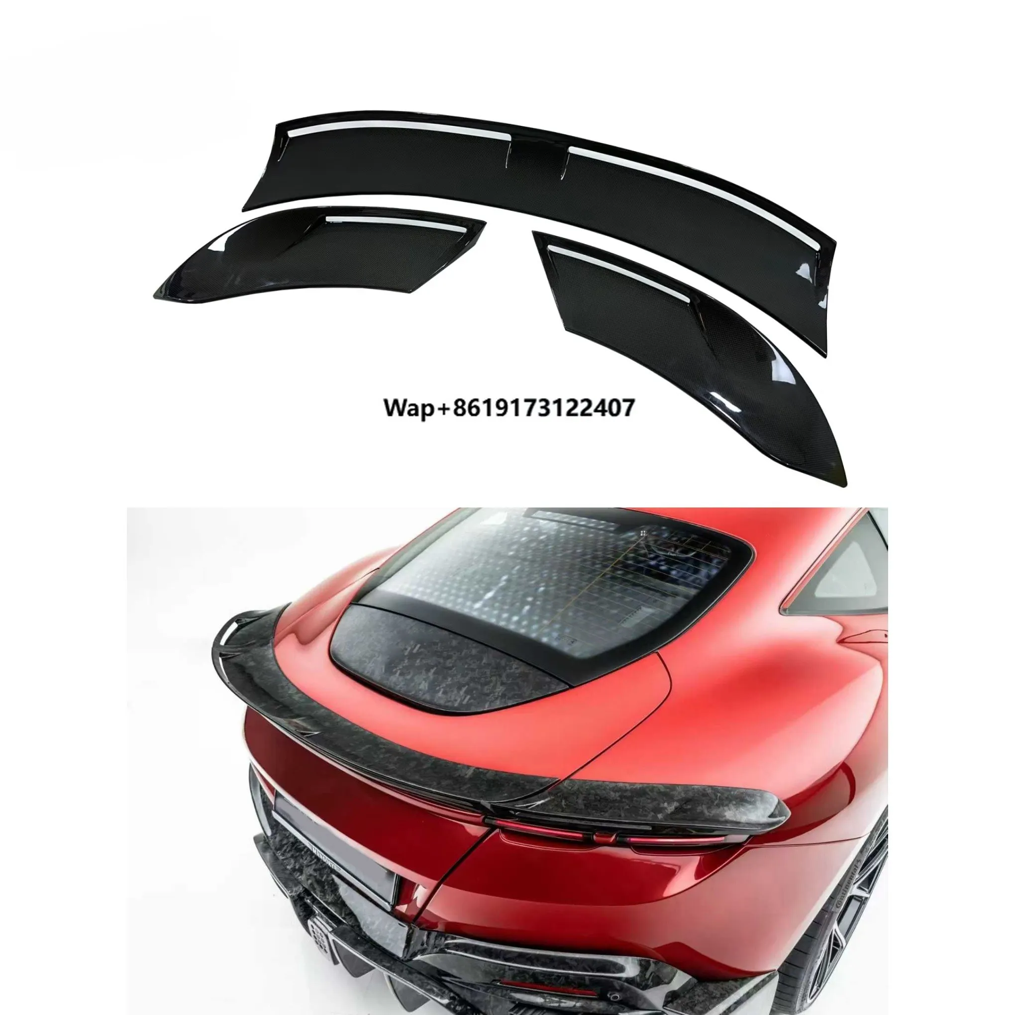 High Quality Dry Carbon Fiber Rear Spoiler for Roma Upgrade MSY Style Car Body Kit Auto Parts Rear Wing Aerokit Tuning