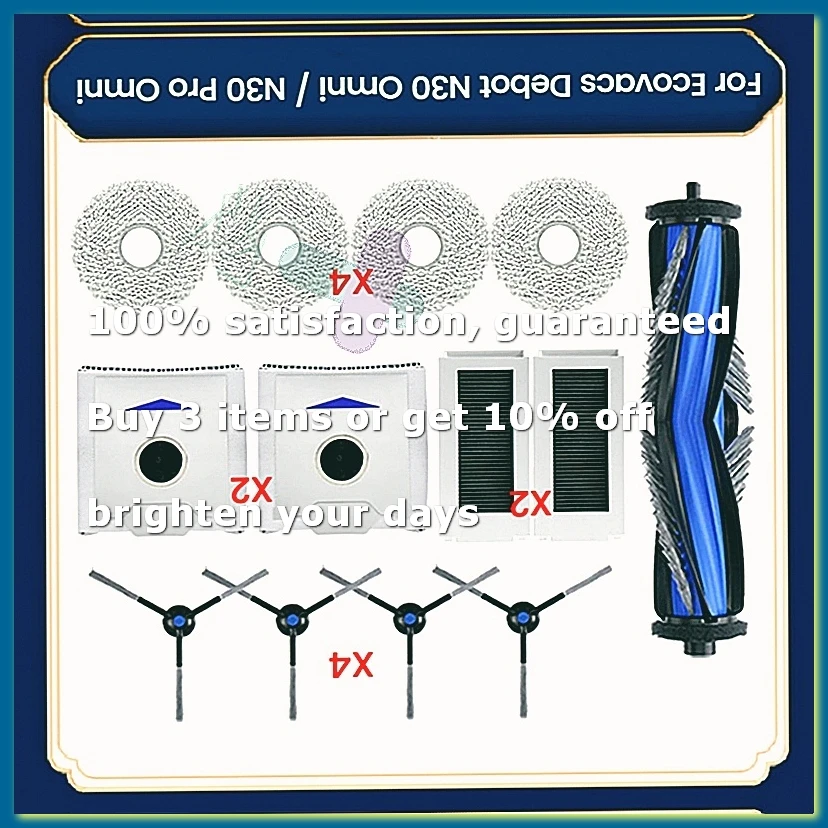 For N30 Omni / N30 Pro Omni Robot Vacuum Replacement Parts Main Side Brush Hepa Filter Mop Dust Bag