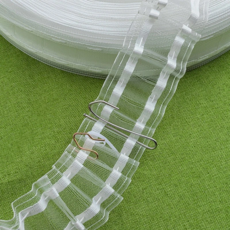 100M Transparent Nylon Curtain Header Tape See Through Pleated Drapery Band DIY Window Curtain Sewing Craft Home Textile Supply