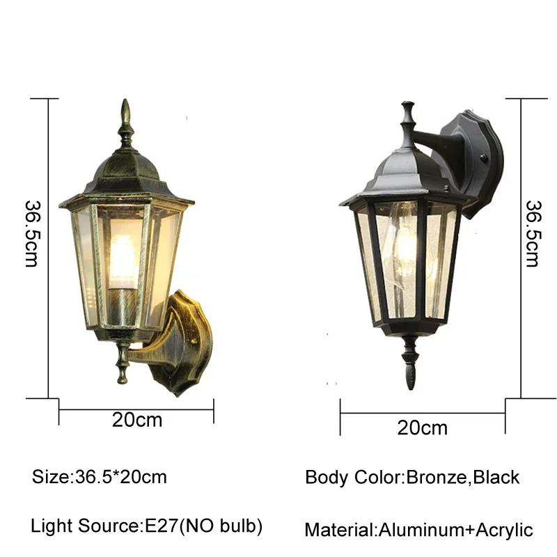 Imagem -06 - Estilo Europeu Lâmpada de Parede Retro Iluminação Impermeável Iluminação Exterior Pátio e Jardim Coroas e Escadas Residencial e Varanda Luminárias de Varanda E27