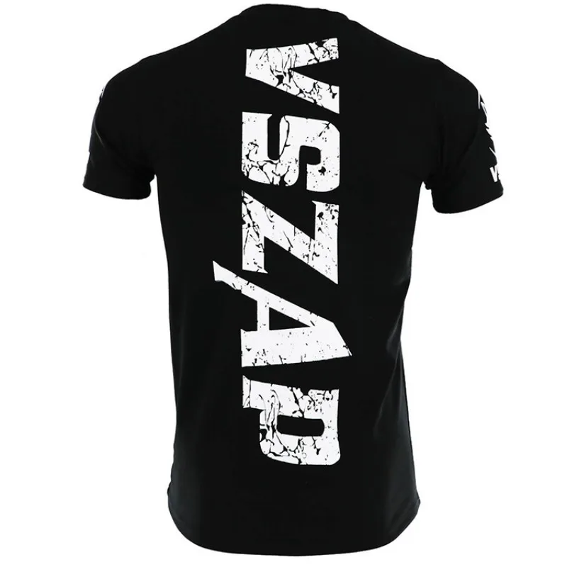 VSZAP Boxing MMA Jerseys Gym Short Sleeve Tee Boxing Wolf Fighting Martial Soft Arts Fitness Training Muay Thai Men