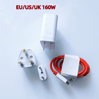 OnePlus USB Charger 160W SuperVOOC Fast Charging US/EU/UK Power Adapter 12A Dual Type C Cable For 1+ Ace Pro 11 12 13 Pro 10T 9