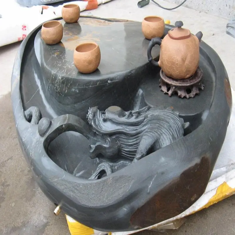 High-end atmospheric simple tea tray stone carving high-end tea table