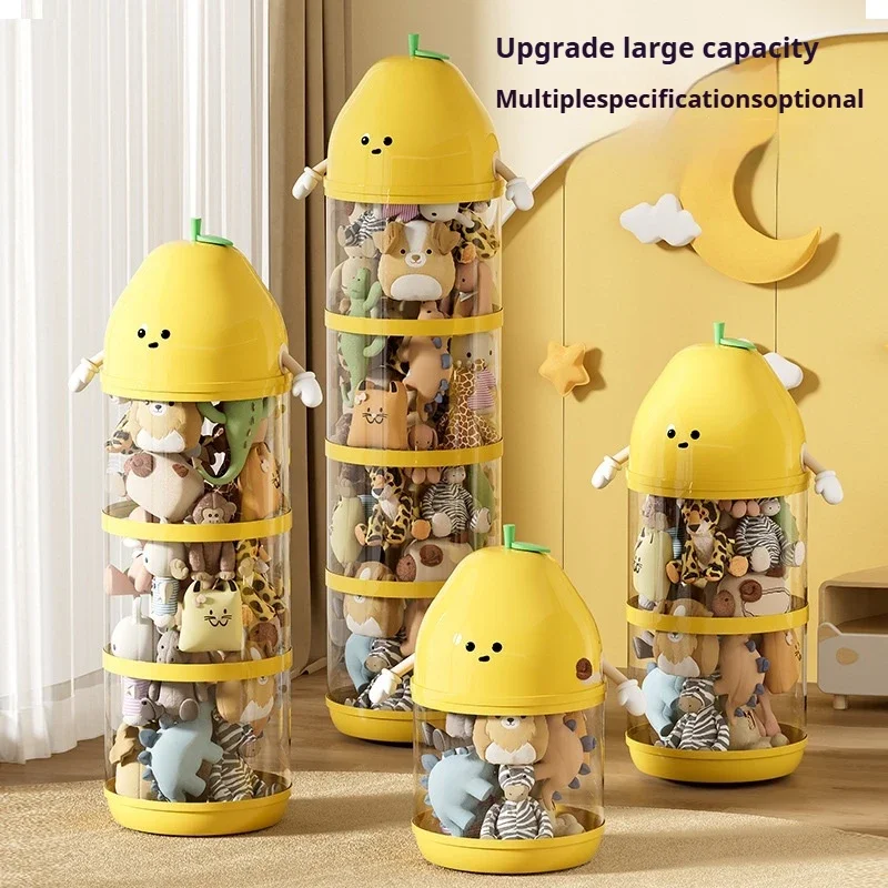 119cm Doll Storage Box Toys Organization Plush Toy Large Storage Rack Stuffed Storage Barrel Children's Toy Organizer