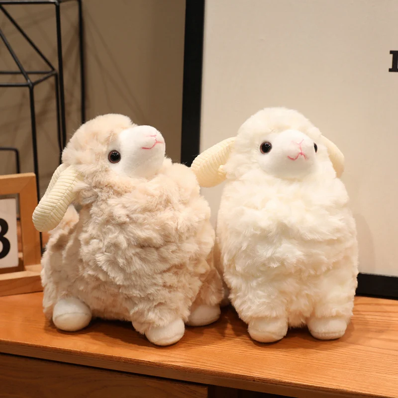 22 سنتيمتر مقلد الألبكة ألعاب من نسيج مخملي لطيف مجعد الصوف الأغنام أفخم دمية محشوة ألعاب من نسيج مخملي طفل عيد الميلاد هدية عيد الميلاد #1