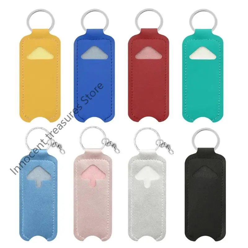 

3XUA Chapstick Holder Keychain Lip Balm Cover Lipstick Sleeve Gloss Organizers
