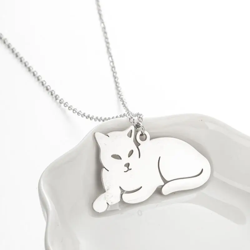 Shuangshuo Stainless Steel Necklace Choker Reto Animal Fox Pendant Necklace for Women Simple Fashion Jewelry Birthday Gift