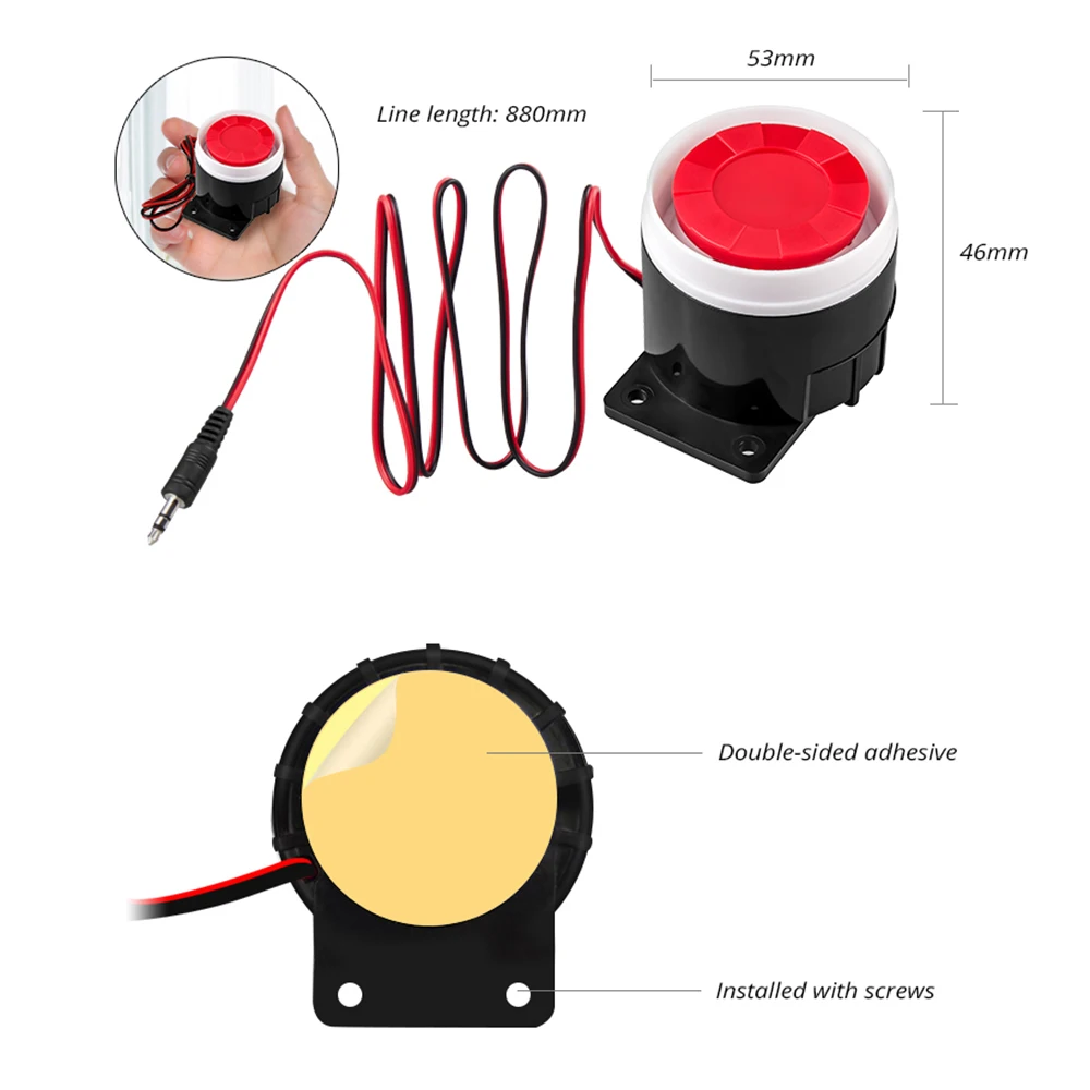 KERUI Mini Wired Siren Horn For Wireless Home Alarm Security System 120 dB Loudly Siren